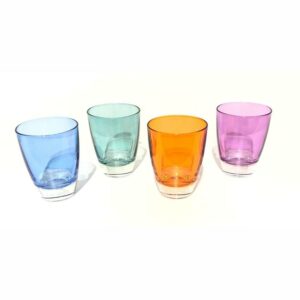 6 כוסות זכוכית צבעוניות